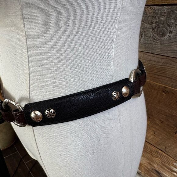 Brighton Black & Brown Leather Concho Circle Belt – B60209 main image 5